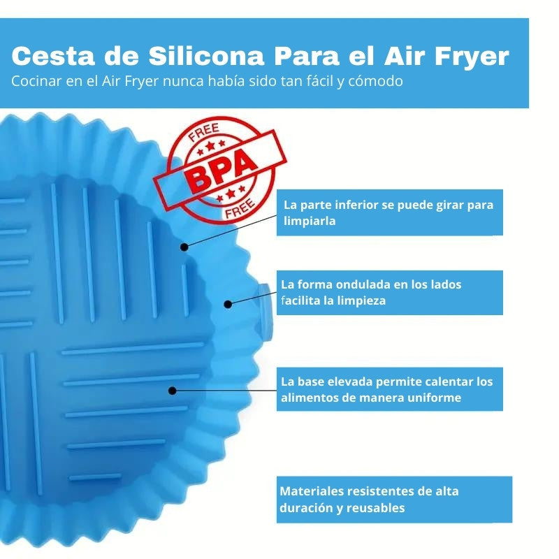Liner de Silicona Antiadherente para Air Fryer - Fácil de limpiar