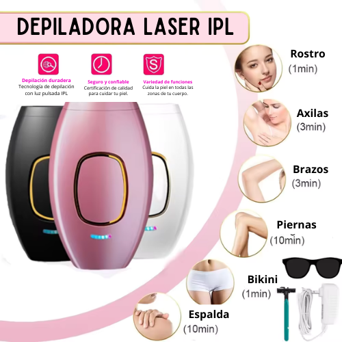 Depiladora de Luz Pulsada IPL - Luce una piel radiante ❤️