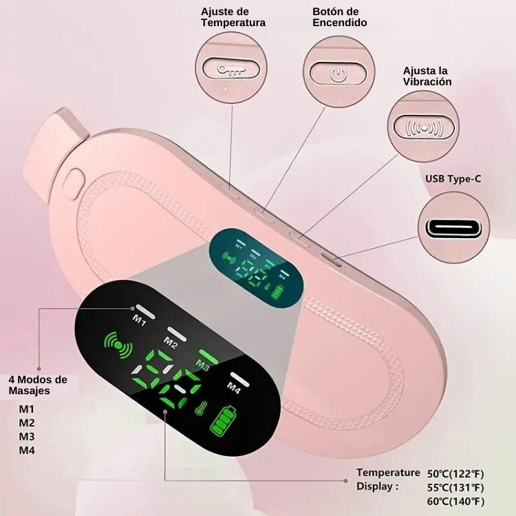 Masajeador Menstrual de Vibración y Calor 😮💨 Alivia el Dolor Reduce Calambres
