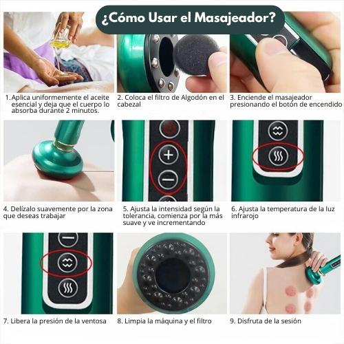 Masajeador Reductor de Celulitis 🦵🏼Terapia de Ventosas y Calor Infrarojo 😮💨 Tonifica tu Cuerpo 🤩
